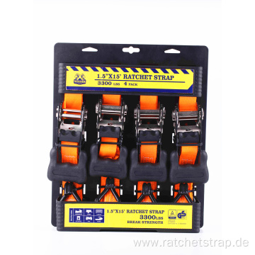 38mm Ratceht Buckle Orange Lashing Strap with 1500KGS